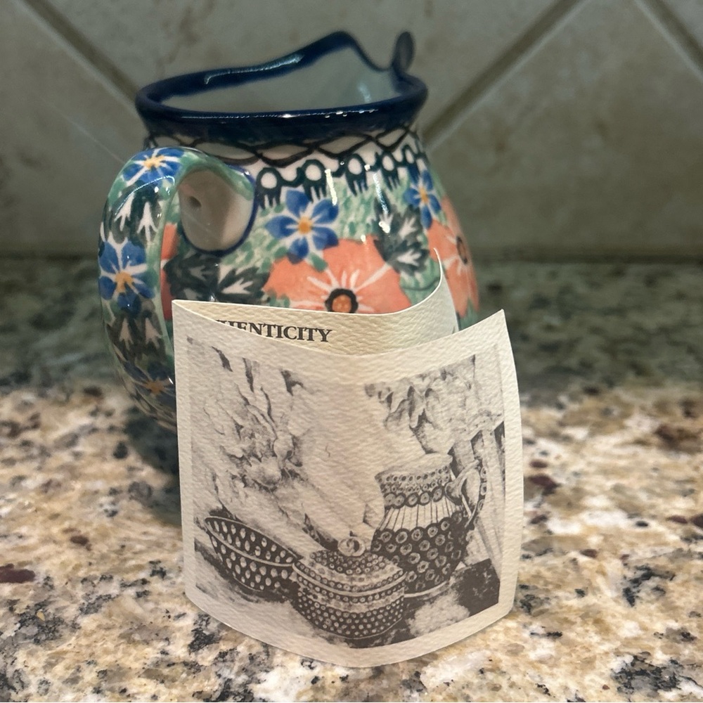 Polish Unikat Pottery Handmade Creamer Mini Pitcher Handmade in Poland - Picture 7 of 12